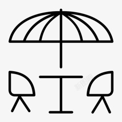 海滨长廊露台海滩室外图标高清图片