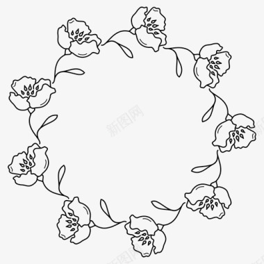 装饰边框花朵花束图标图标