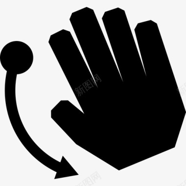 四个手指向下弹触摸触摸手势图标图标