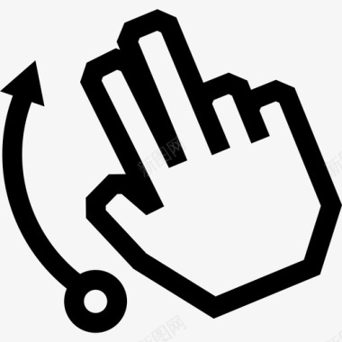两个手指弹起来触摸触摸手势轮廓图标图标