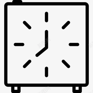 时钟平面师工具线性图标图标