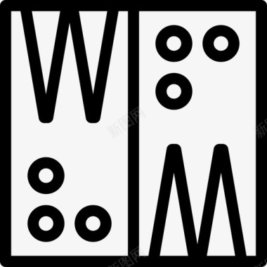 西洋双陆棋棋盘游戏线直线型图标图标