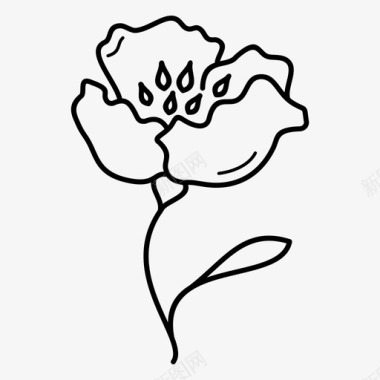 花玫瑰花精致图标图标