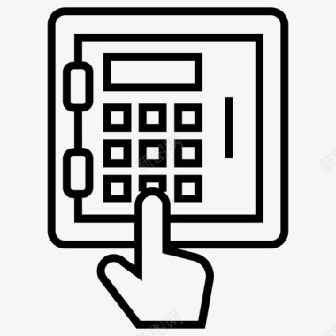 数字储物柜银行金库钱柜图标图标