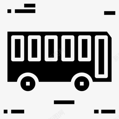 公共环境标识公共汽车固体运输图标图标