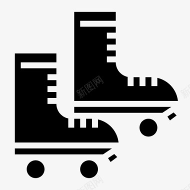 溜冰鞋靴子生活风格纯色图标图标
