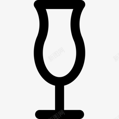 郁金香杯酒吧玻璃杯和瓶子直线型图标图标