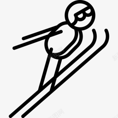 跳伞滑雪跳伞运动滑雪站线路工艺图标图标