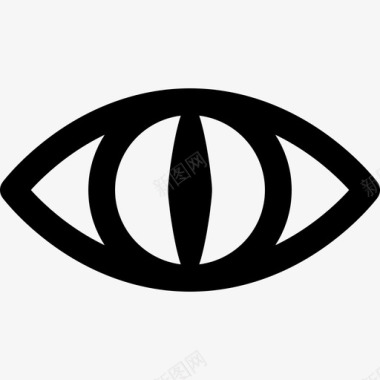 猫眼眼袋线状图标图标