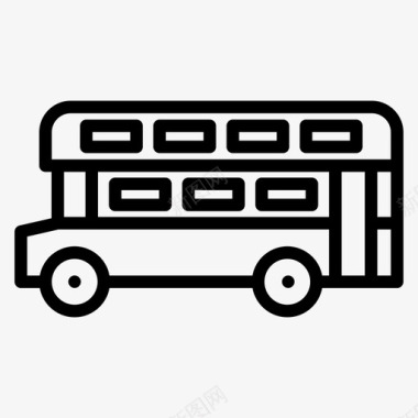双层巴士运输旅行图标图标