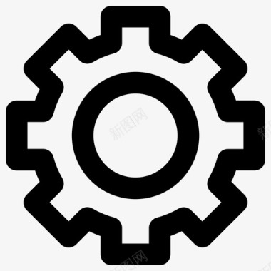 齿轮工业元素粗体圆形图标图标
