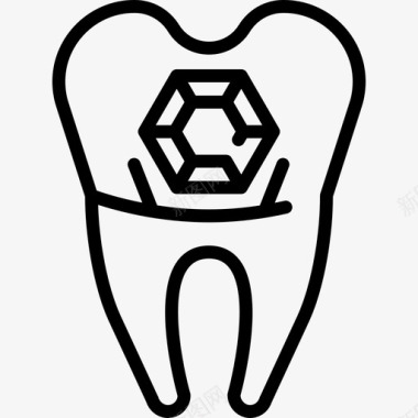 有钻石医疗牙医工具和牙齿的牙齿图标图标