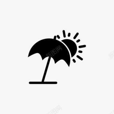 雨伞暑假度假休息图标图标