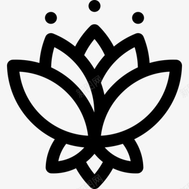 莲花大自然瑜伽的象征图标图标
