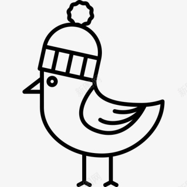 带帽鸟动物圣诞系列工艺品图标图标
