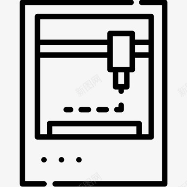 电视3D3d打印机工具集线性图标图标