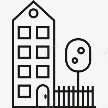 房屋建筑物城市家具图标图标