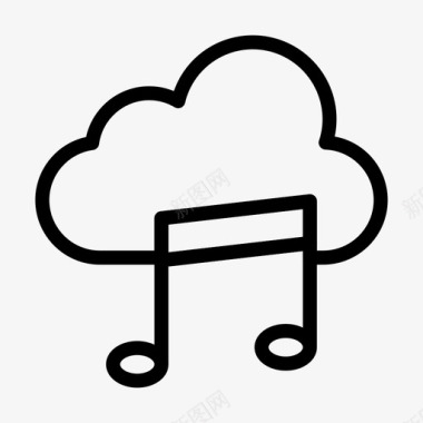 云服务器音乐云旋律图标图标