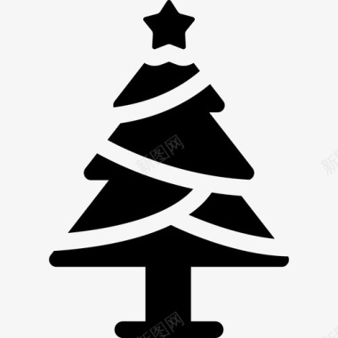 圣诞树圣诞填充图标图标