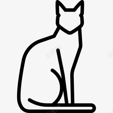埃及猫动物猫的繁殖体图标图标