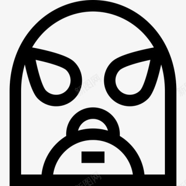 墨西哥摔跤面具墨西哥元素线性图标图标