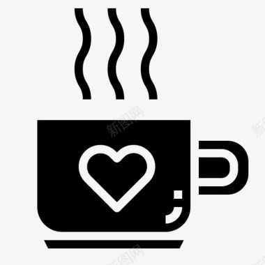 咖啡心热图标图标