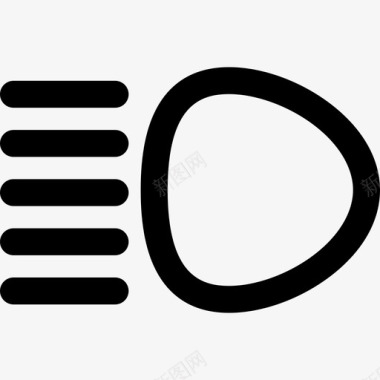 信号标识远光灯汽车仪表板信号线性图标图标