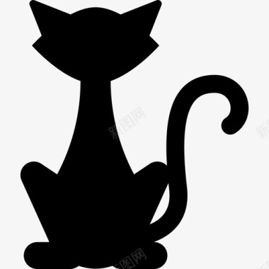 黑猫动物万圣节派对图标图标