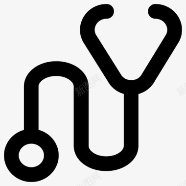 听诊器粗体轮廓医疗元素2粗体圆形图标图标