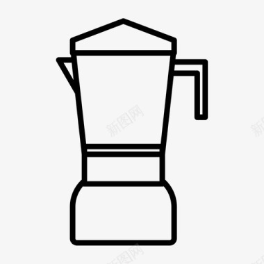 莫卡壶咖啡酿造器水壶图标图标