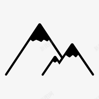 山脉高度山峰图标图标