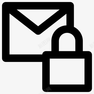电子邮件安全工具粗体圆形图标图标