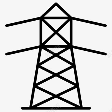 电线塔电线杆电线图标图标