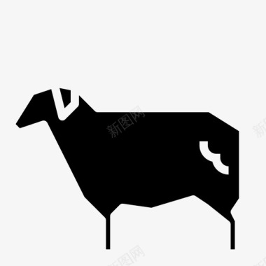 羊羊肉食品和饮料02固体图标图标