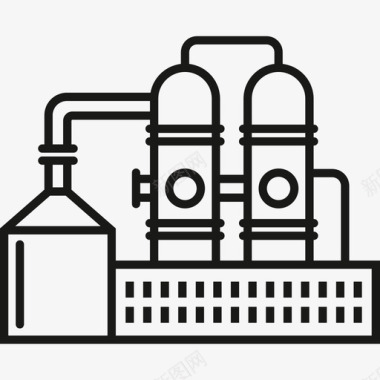 手绘城市建筑工厂建筑物城市家具图标图标