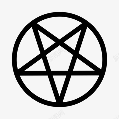 圆角五角星撒旦666魔鬼图标图标