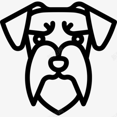 迷你雪纳瑞犬犬种头直线型图标图标