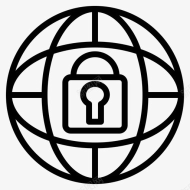 锁世界黑客安全图标图标