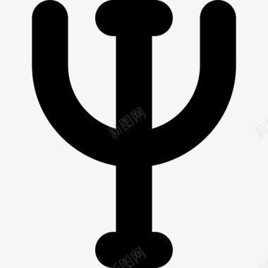 Psi形状希腊符号图标图标