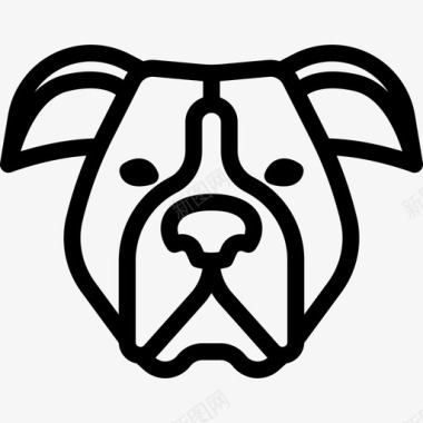 美国斯塔福德郡梗犬种头直系图标图标