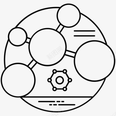 科技灰背景化合物原子电子图标图标