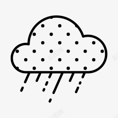 天气元素云和雨大气元素图标图标