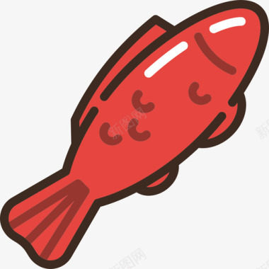 粘糊糊的鱼线性糖果和糖果线性颜色图标图标