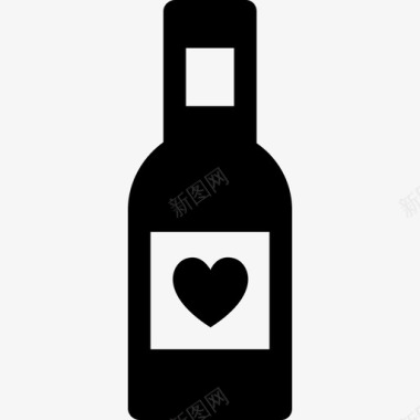一瓶酒一瓶酒一瓶食物一瓶情人节的酒图标图标