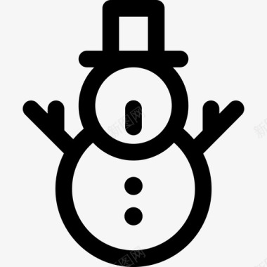 圣诞雪人雪人最小圣诞节直线型图标图标
