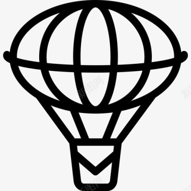 热气热气球大马戏团直线图标图标