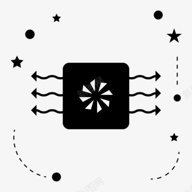 气流特效空气冷凝装置流量图标图标