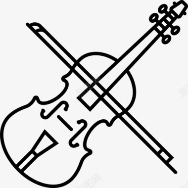 小提琴音乐乐器画廊图标图标