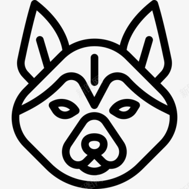 西伯利亚哈士奇犬种头直系图标图标
