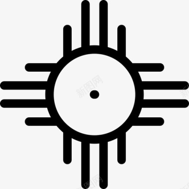 美洲土著的太阳形状美洲部落的象征图标图标